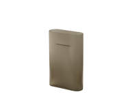 Ridge Vase H35, taupe frosted glass