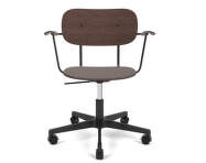 Co Task Chair with Armrest, black/dark oak