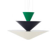 Gio LN15 Chandelier, signal green/deep blue/ecru white