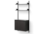 Wall Shelf 1900 Cabinet Tall w. Doors, black ash/black