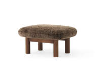 Brasilia Ottoman, Sheepskin root/dark stained oak