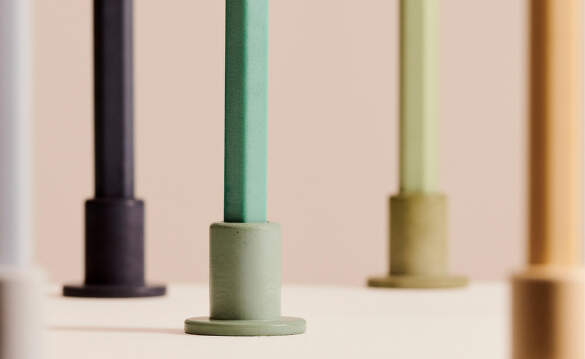 HAY Tube Candleholders Concrete