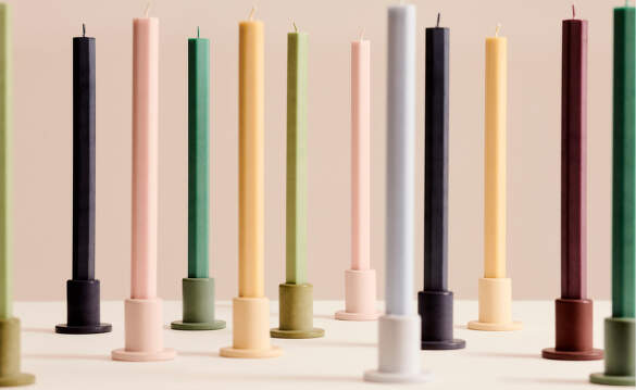 HAY Tube Candleholders Concrete